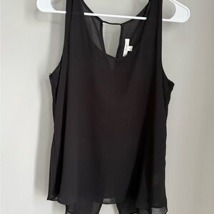 Mine Black Asymmetrical Backless Tank Top